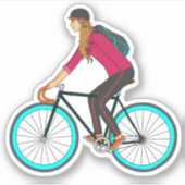 Blondine Fixie Meisje Sticker_3x3 Sticker (Voorkant)