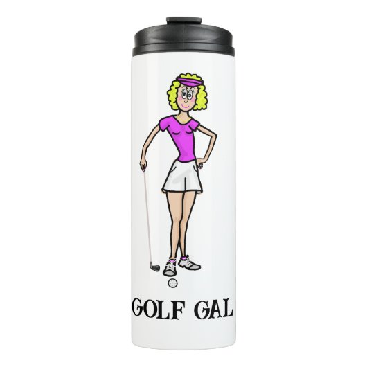 Blondine Golf Fal Thermische Tumbler Vrouwen Thermosbeker (Voorkant)