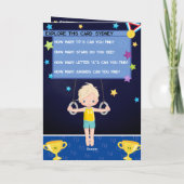 Blondine jongens gymnastiek Je bent een doolhof-in Kaart (Achterkant)