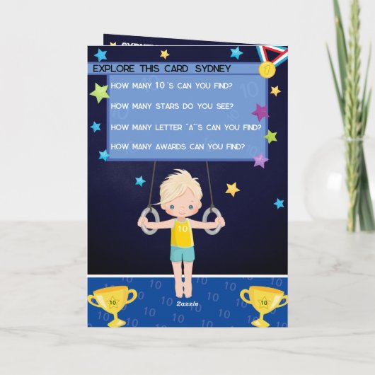 Blondine jongens gymnastiek Je bent een doolhof-in Kaart (Achterkant)