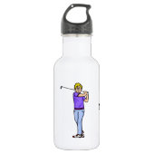Blondine Mannelijke Golfer Gepersonaliseerde Water Waterfles (Voorkant)