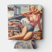 Blondine Pin-up Blikjeskoeler (Achterkant)