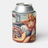 Blondine Pin-up Blikjeskoeler (Blikje Achterkant)