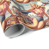  Blondine Pin-up Cadeaupapier (Rol Hoek)