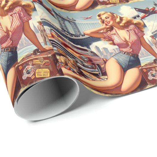  Blondine Pin-up Cadeaupapier (Rol Hoek)