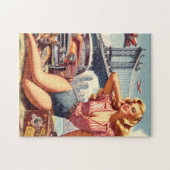 Blondine Pin-up Legpuzzel (Horizontaal)