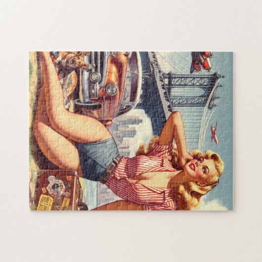  Blondine Pin-up Legpuzzel (Horizontaal)
