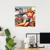  Blondine Pin-up Poster (Thuiskantoor)