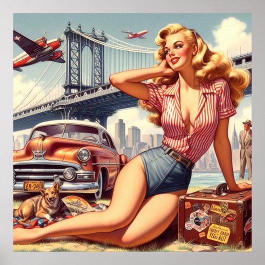  Blondine Pin-up Poster (Voorkant)