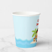 Blondine Pirate Meisje In Rode Verjaardagsfeestje Papieren Bekers (Rechts)