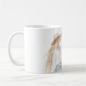 Blondine Vrouw Jeans Koffiemok (Links)