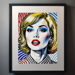 Blondine Vrouw Pop Kunst Poster<br><div class="desc">Blondine Vrouw Pop Art De beeldverhouding is 3:4. Het werd ontworpen om te worden afgedrukt als 24 "x32"</div>