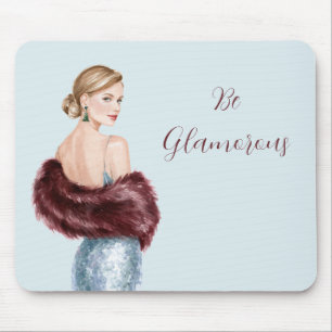 Blondine vrouw zijn glamoureus muismat
