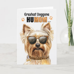 Blondine Yorkie Dog Greatest HuMOM Moederdag Feestdagen Kaart