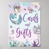 Blondine Zeemeermin Verjaardag Baby shower Kaarten Poster (Voorkant)