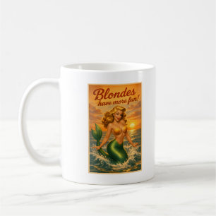 Blondines Hebben Meer Plezier Pin-Up Zeemeermin Koffiemok