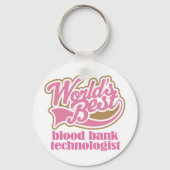 Blood Bank Technoloog roze Gift Sleutelhanger (Voorkant)