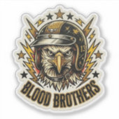 Blood Brothers Biker Eagle Sticker voor helm (Voorkant)