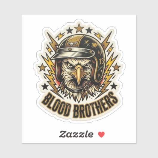 Blood Brothers Biker Eagle Sticker voor helm (Vel)