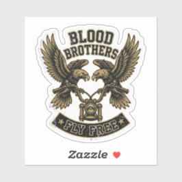 Blood Brothers Vlieg Vrij Dubbele Adelaar Motorfie Sticker