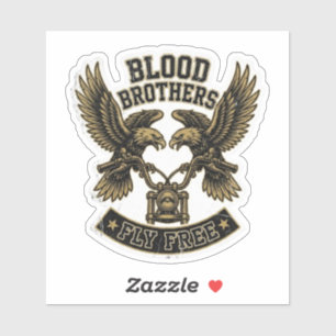 Blood Brothers Vlieg Vrij Dubbele Adelaar Motorfie Sticker