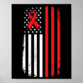 Blood Cancer Awareness Amerikaanse vlag Poster (Voorkant)