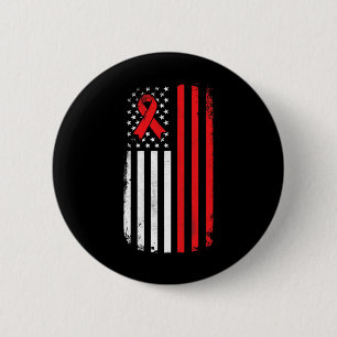 Blood Cancer Awareness Amerikaanse vlag Ronde Button 5,7 Cm
