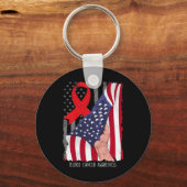 Blood Cancer Awareness  Amerikaanse vlag Rood R Sleutelhanger (Voorkant)