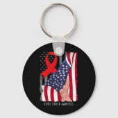 Blood Cancer Awareness  Amerikaanse vlag Rood R Sleutelhanger (Achterkant)