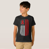 Blood Cancer Awareness Amerikaanse vlag T-shirt (Voorkant volledig)