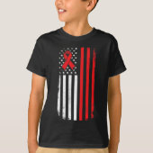 Blood Cancer Awareness Amerikaanse vlag T-shirt (Voorkant)