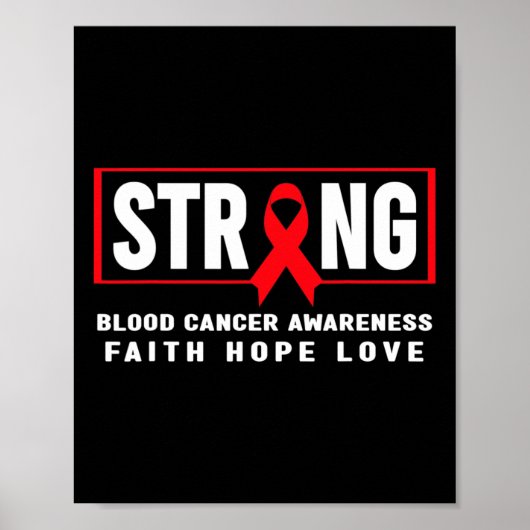 Blood Cancer Awareness - Bloedkanker sterk Poster (Voorkant)