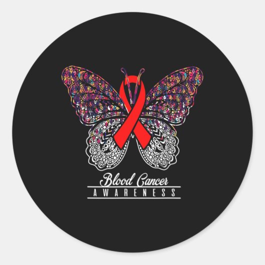 Blood Cancer Awareness Butterfly Lovers geschenken Ronde Sticker (Voorkant)