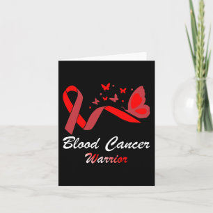 Blood Cancer Awareness Butterfly Red Ribbon Suppor Kaart