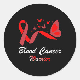 Blood Cancer Awareness Butterfly Red Ribbon Suppor Ronde Sticker