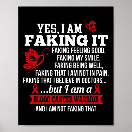 Blood Cancer Awareness - Ja, ik doe alsof het Red Poster (Voorkant)