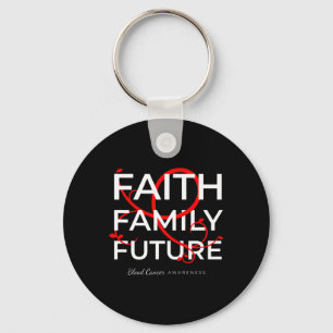 Blood Cancer Awareness Red Ribbon Faith Family Fut Sleutelhanger