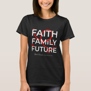 Blood Cancer Awareness Red Ribbon Faith Family Fut T-shirt