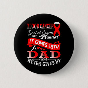Blood Cancer Awareness Red Ribbon Father Suppo Ronde Button 5,7 Cm