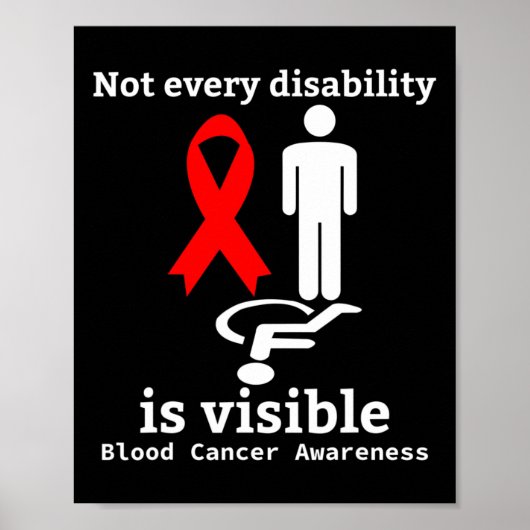 Blood Cancer Awareness Red Ribbon Ondersteuning 1 Poster (Voorkant)