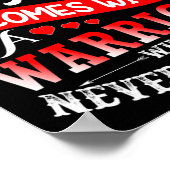 Blood Cancer Awareness Red Ribbon Warrior Onderste Poster (Hoek)