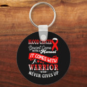 Blood Cancer Awareness Red Ribbon Warrior Onderste Sleutelhanger (Achterkant)