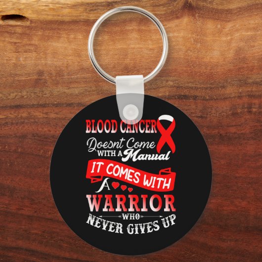 Blood Cancer Awareness Red Ribbon Warrior Onderste Sleutelhanger (Voorkant)