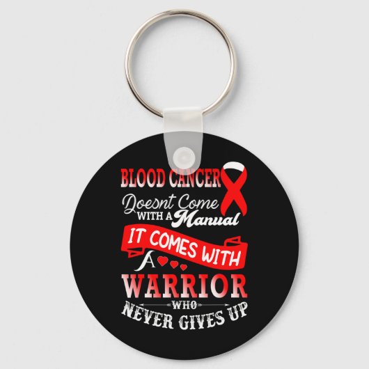 Blood Cancer Awareness Red Ribbon Warrior Onderste Sleutelhanger (Achterkant)