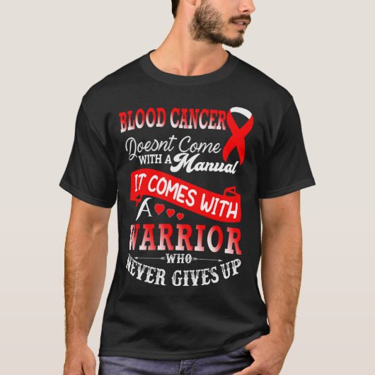 Blood Cancer Awareness Red Ribbon Warrior Onderste T-shirt (Voorkant)
