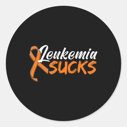 Blood Cancer Orange Ribbon Awareness Apparel  Ronde Sticker (Voorkant)