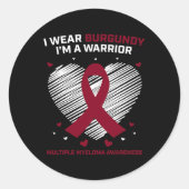 Blood Cancer Warrior Multiple Myeloma Awareness Pr Ronde Sticker (Voorkant)
