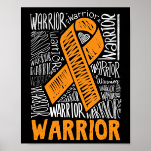 Blood Cancer Warrior Oranje Ribbon Awareness Gift Poster