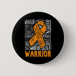 Blood Cancer Warrior Oranje Ribbon Awareness Gift Ronde Button 5,7 Cm