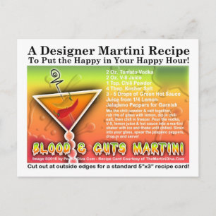 Blood & Guts Halloween Martini Recept Briefkaart